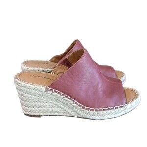 Lucky Brand CABRIAH Wedge Slip On Espadrille Slide Henna 7.5 Reddish Brown Rare